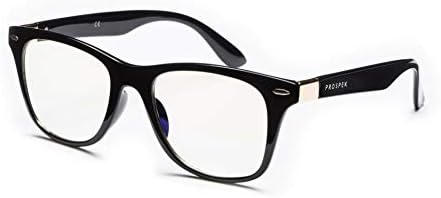 Очила със синьо осветление Prospek, за жени и мъже, Прозрачни лещи с антирефлекторно покритие, защита от синя светлина на екрана,