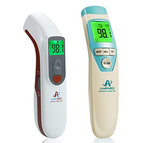 Безконтактен цифров инфрачервен термометър за челото Amplim 2-Pack Hospital & Medical Клас за бебета, деца и възрастни. Приемливо