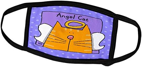 3dRose Angel Оранжев таби, Сладък Cartoony Паметник Загуба на домашни любимци - Обложки за лице (fc_36663_3)