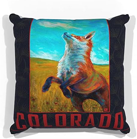 Възглавници за дивана Colorado Fox at Play от изкуствен велур с картини с маслени бои на художника Кари Plc 18 x 18.
