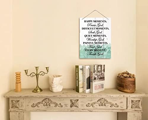 Печатна Дървена Табела, монтиран на стената Знак, Дом Стенен Декор Слава, да Търсят, да се Покланят, да се Доверите, да Благодари