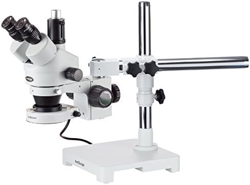 Професионален тринокулярный стереоскопичен увеличение на микроскопа AmScope SM-3TX-80S, окуляры WH10x, 3,5-45-кратно увеличение,
