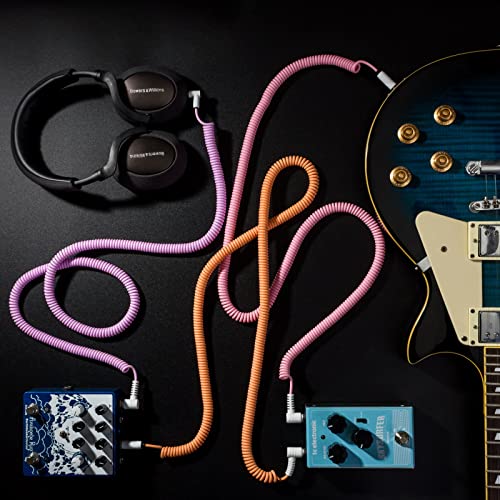 Специален аудио кабел за китара MyVolts Candycord, Директно от Големия Моно конектори до Голям Ъглов Моно конектори, Огънати от