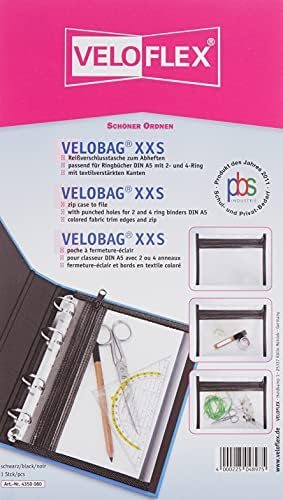 Папка Veloflex velobag XXS A5 от полипропилен с повишен текстильными ръбове XXS, A5 Black