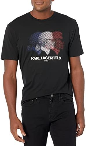 Мъжки Однотонная тениска Karl Lagerfeld Paris се отличава с кръгло деколте и Къс ръкав