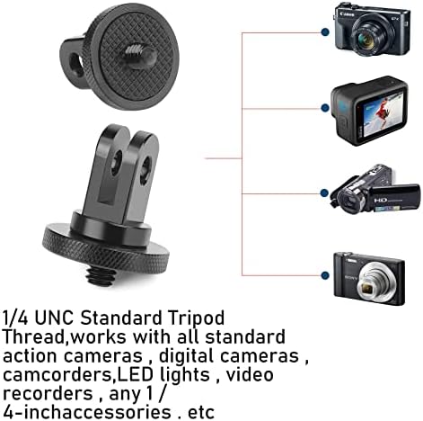 Алуминиев адаптер за статив за камера, адаптер за преобразуване на 1/4 -20 е закрепена с винт, съвместим с Gopro Hero, insta360