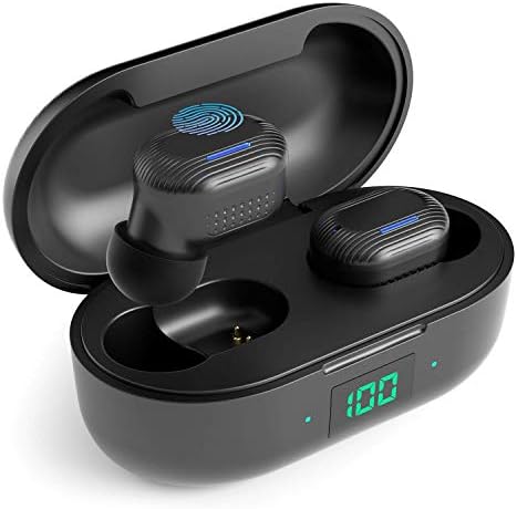 Мини Безжични Слушалки, Bluetooth Слушалка с цифрова led дисплей, Автоматично сдвояване IPX5, Водоустойчиви Слушалки Премиум-клас
