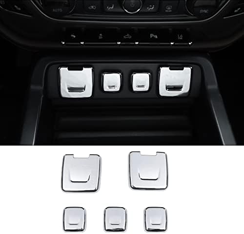 RT-TCZ Порт USB гнездото на Запалката за Зареждане Жак Захранване на Базова Капак Накладки Интериор ABS Аксесоари за Chevrolet Silverado GMC 2014-2018 Хром 5 бр.