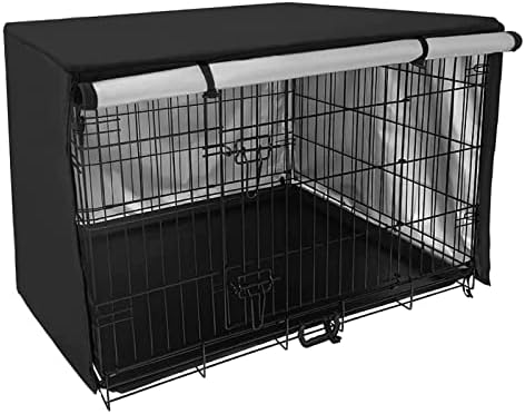 XUYANHUA Топла и студена клетка за домашни кучета Преносим клетка за кучета Защитен калъф за развъдник (черен, 42 инча) (57LJC12R09H3)