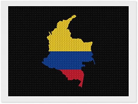 Флаг Карта Колумбия Диамантена Живопис Комплекти 5D направи си САМ Пълна Тренировка Планински Кристал Изкуство Стенен Декор за Възрастни