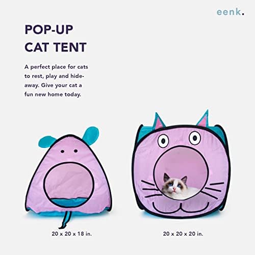 Набор от играчки тунели и кубчета за котки eenk - Интерактивни извити тунели за котки в затворени помещения с играта куб за домашни любимци - Сгъваема тръба за коте и с