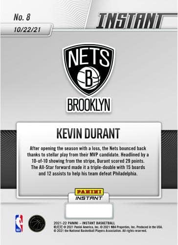 Спортни сувенири Kevin Durant Brooklyn Nets Fanatics Ексклузивната Търговска картичка Parallel Панини Instant Triple-Double Single
