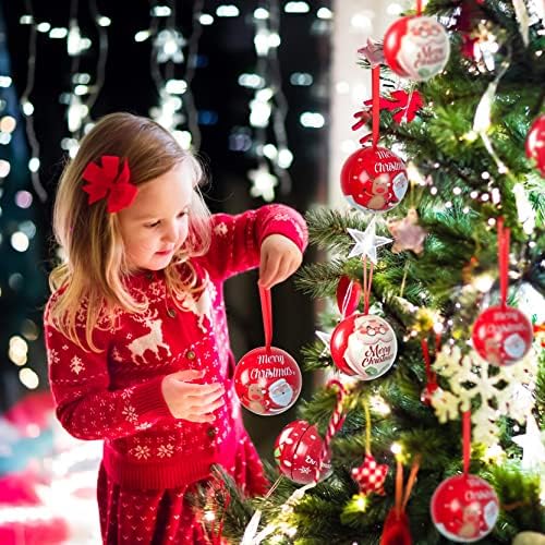За КОСМИЧЕСКАТА Коледа безделушке - Украса за Коледната елха 6,5 см / 2.5 инча, Коледен Окачен Декор, Лидице Банка за Бонбони, Кръгли