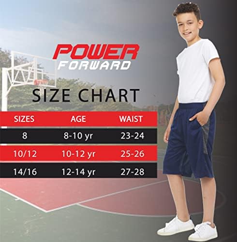Power Forward 4 Pack: Младежки Спортни къси панталони за активна почивка За момчета, Баскетболни Леки къси Панталони за Фитнес зала