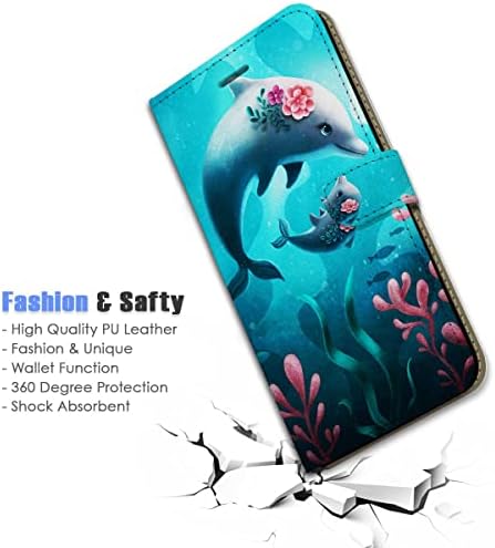 за Samsung S23 за Samsung Galaxy S23, дизайнерски калъф-портфейл с панти капак за телефон, семейство A24620 Делфин